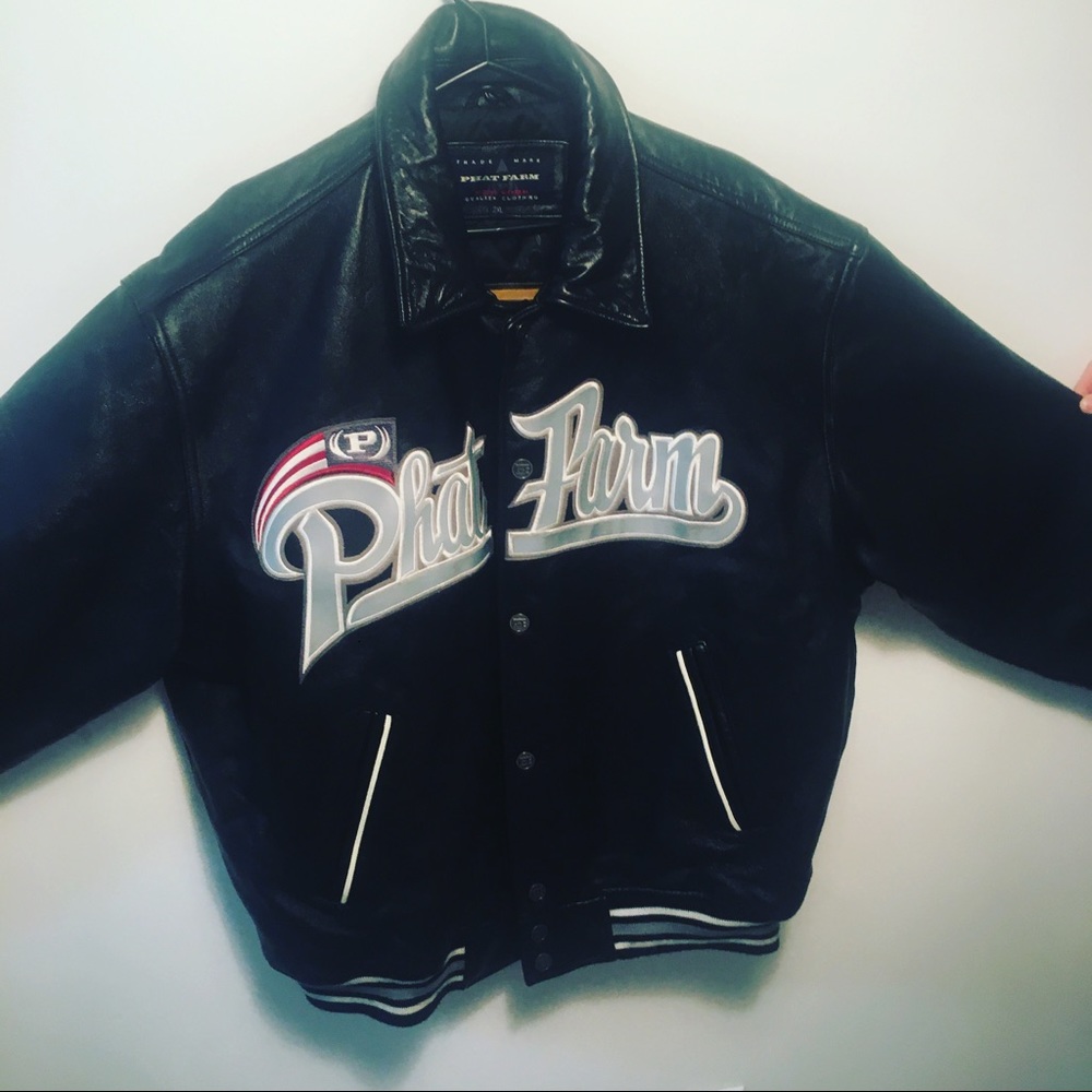 Phat Farm Old-School Leather bomber. Rare VIP
